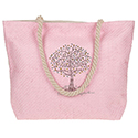 Tree of Life Studded Tote Bag Pink